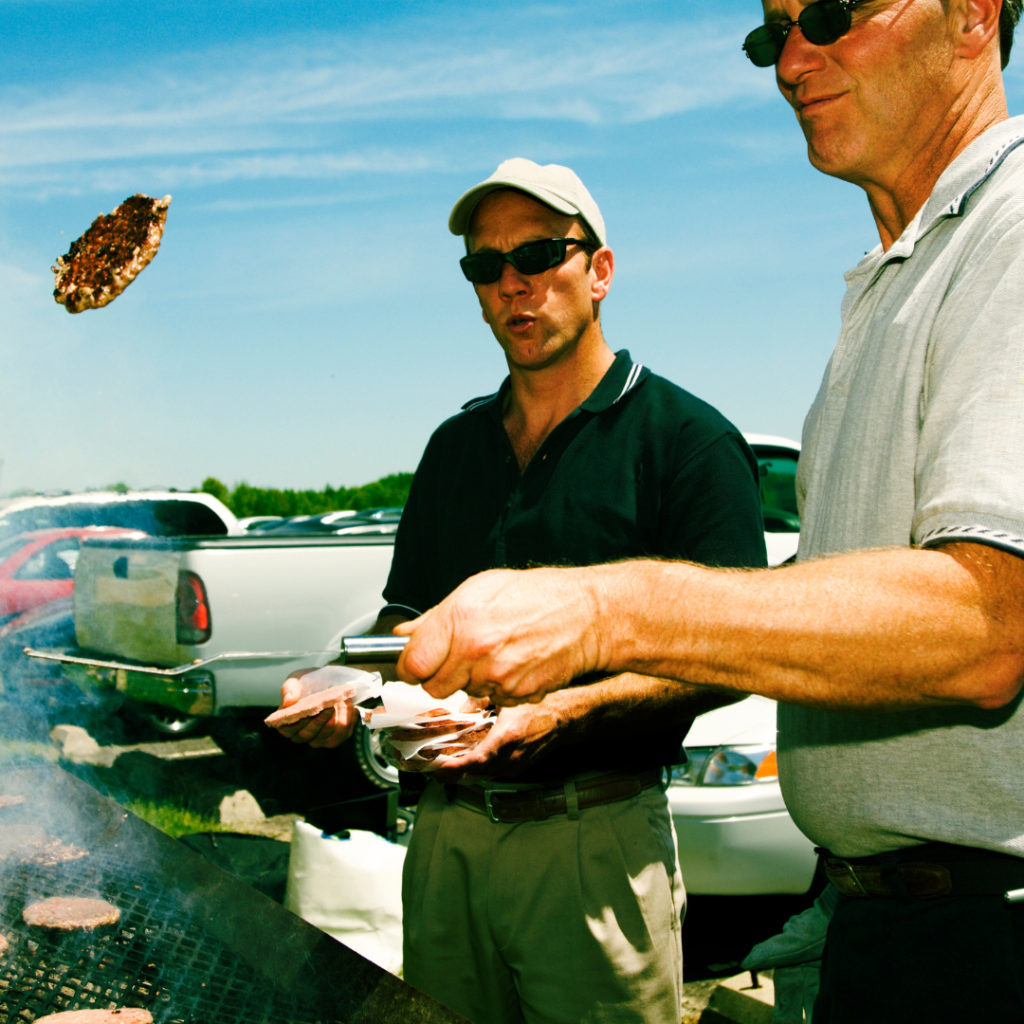 Tailgating, grilling, football and friends